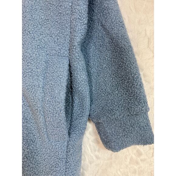 NWT Lands’ End Boucle Fleece Coat Pale Slate Blue Fuzzy Warm Fall Jacket Size 1X - Picture 8 of 13